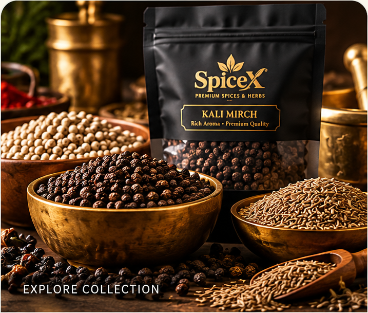 SpiceX Kali Mirch with black peppercorns and whole spices