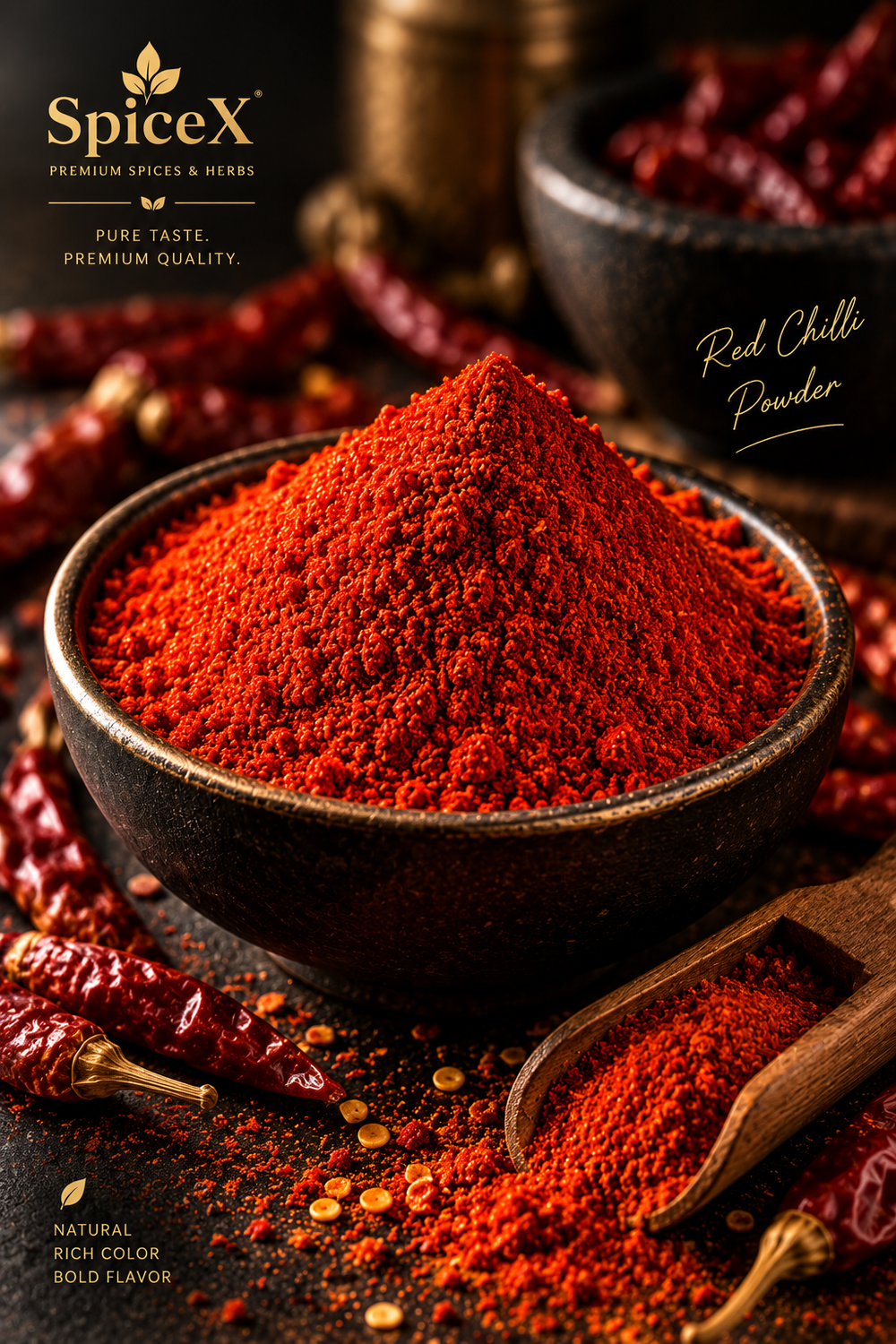 SpiceX powder collection featuring turmeric, red chilli and coriander spices