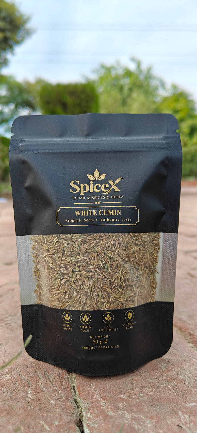 SpiceX White Cumin Safed Zeera 50g spice pouch