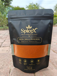 SpiceX Red Chilli Powder Lal Mirch 100g and 250g product pouch